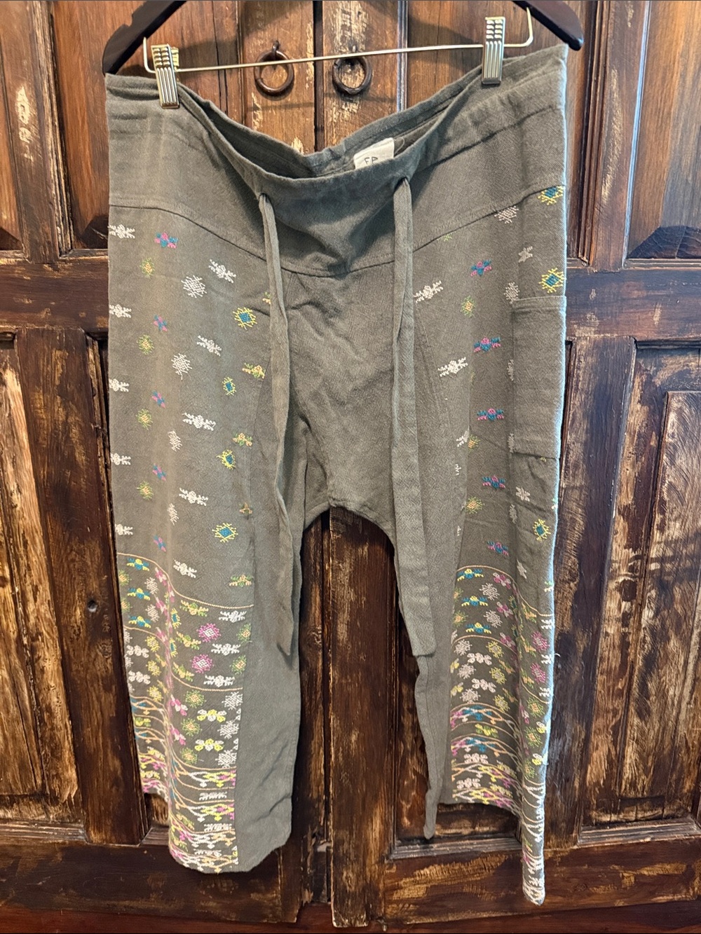 Vintage Free People Embroidered Pants M